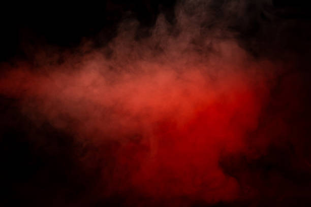 istock Orange and red steam on a black background. 1490723157