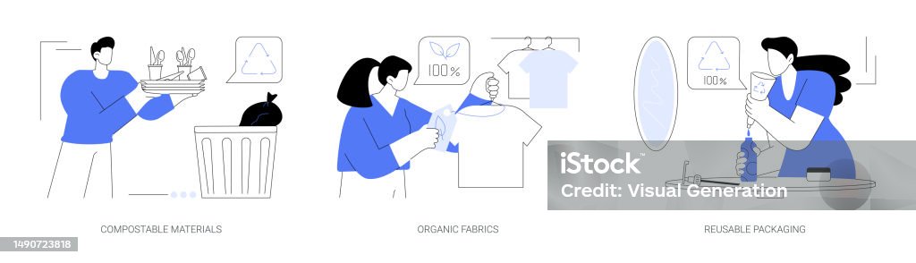 Biodegradable Materials Abstract Concept Vector Illustrations Stock ...