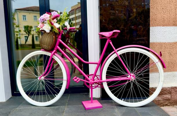 istock Amazing colorful flowers on a bicycle 1490724868