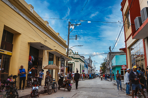 Street scene from Holguin, the capital city of Holguin Province situated in the Northeastern part of Cuba.