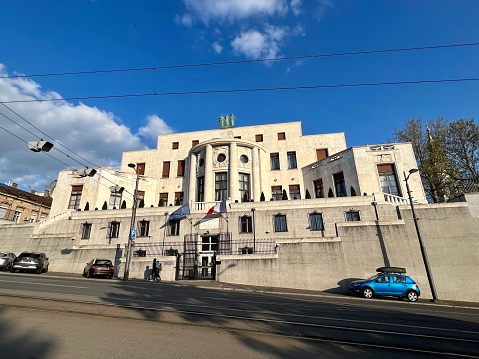 Belgrade, Serbia - April 26, 2023:  Embassy of France in Belgrade