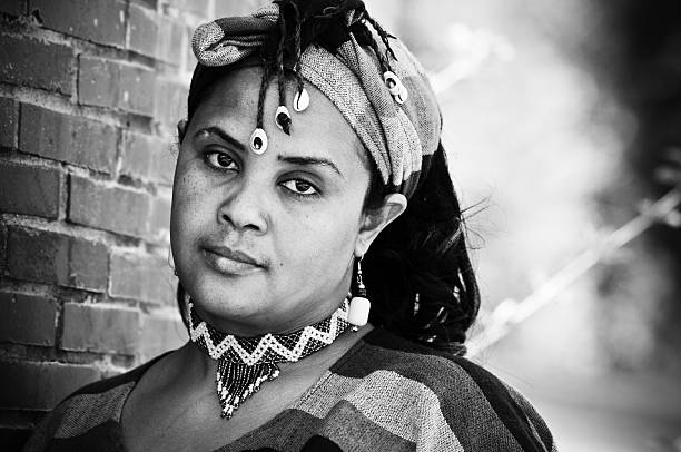 African girl with Ethiopian costume stock photo