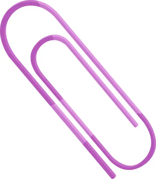 Vector illustration of bright vector illustration paper clip, school and office supplies, back to school