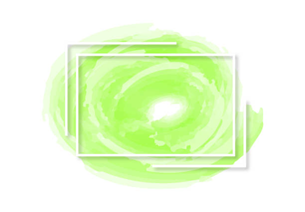 緑色の水彩フレーム - wallpaper brush paintbrush equipment green点のイラスト素材／クリップアート素材／マンガ素材／アイコン素材