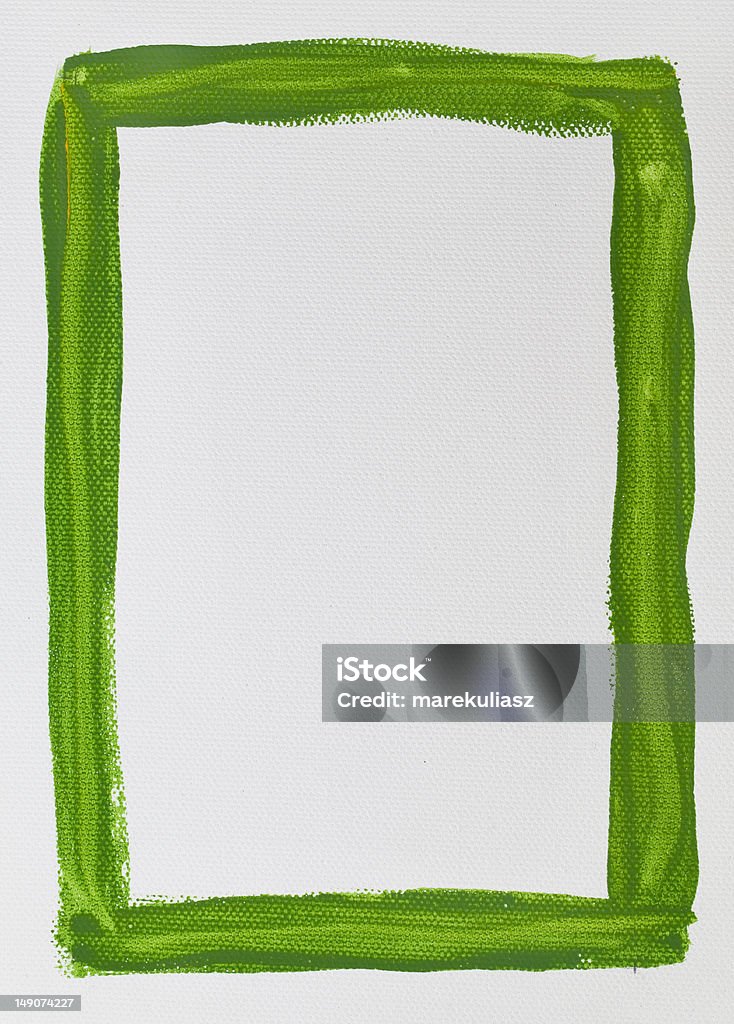 Verde quadro pintado em lona branca - Foto de stock de Arte royalty-free