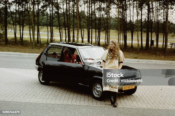 Young Woman In The 1970s Stock Photo - Download Image Now - Car, 1980-1989, Archival