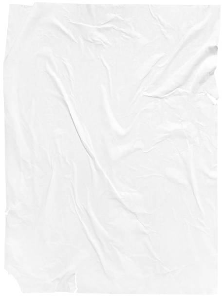 istock Creased wrinkled white paper on a white background with copy space 1490749148