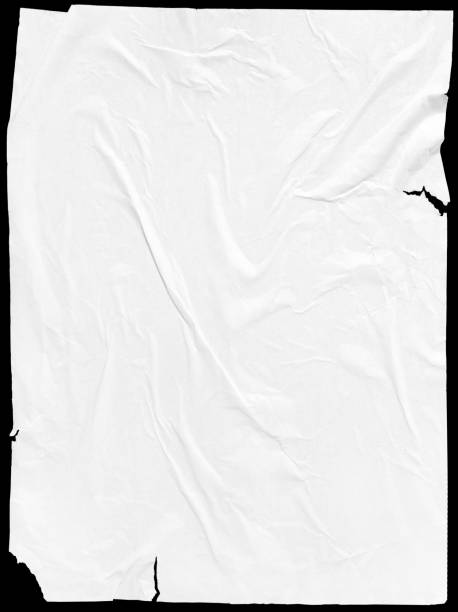 istock Creased wrinkled white paper on a black background with copy space 1490749150
