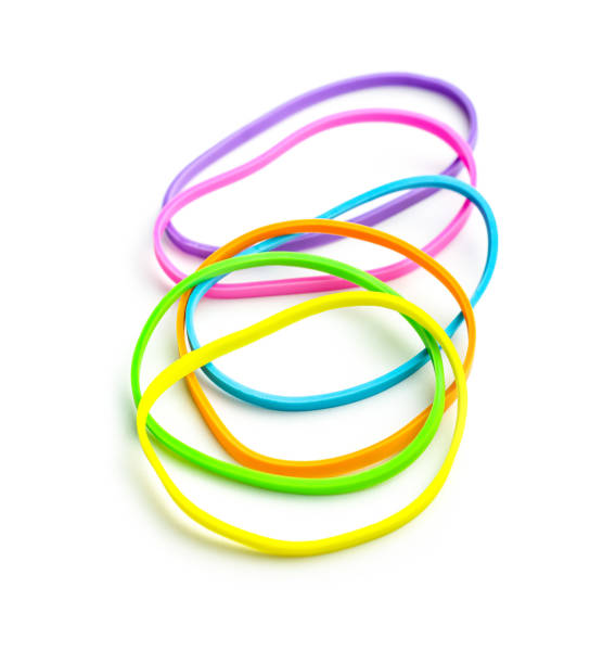 istock Colorful rubber bands isolated on white background. 1490749625