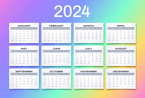 Simple 2024 modern calendar design.
