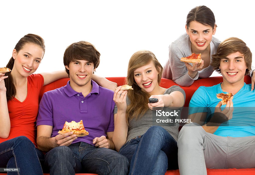 Friends watching TV http://www.edkafelek.com/people.jpghttp://www.edkafelek.com/teenagers.jpg Adult Stock Photo