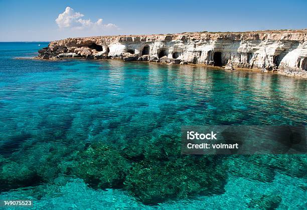 Sea Caves Near Cape Greko Stock Photo - Download Image Now - Republic Of Cyprus, Ayia Napa, Beach