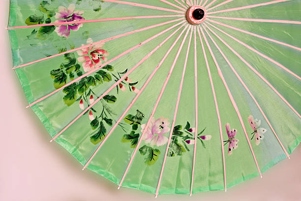 Asian Flowered Umbrella stock photo