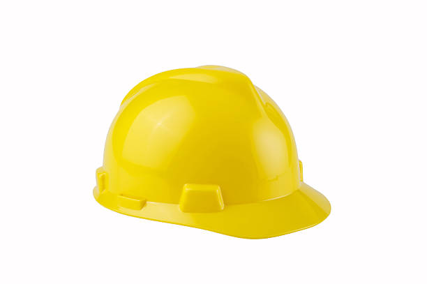 Yellow Construction Hard Hat with clipping path stock photo