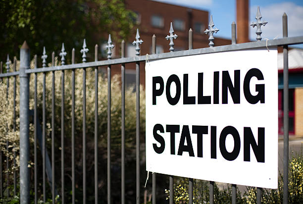Directions to UK polling station Directions to a polling station for a UK general election, European election or local election. polling place photos stock pictures, royalty-free photos & images