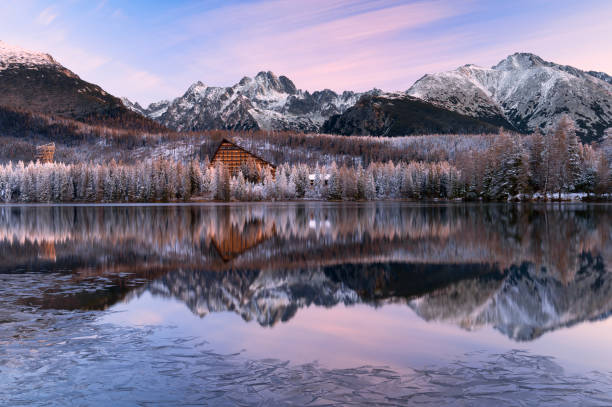 Strbske Pleso Strbske Pleso (High Tatras, Slovakia) at the beginning of winter with first snow pleso stock pictures, royalty-free photos & images