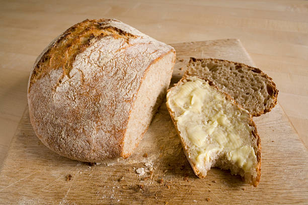 빵, 버터 스톡 사진
