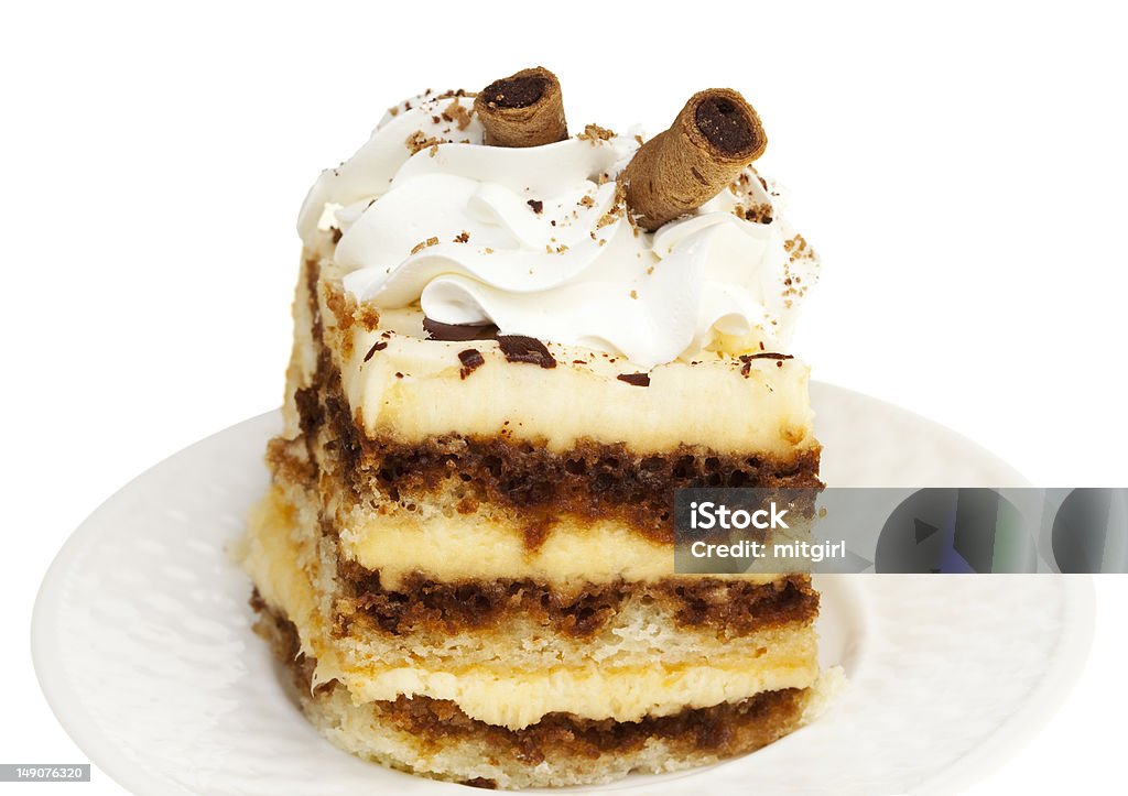 Delicioso pastel de Chocolate y amarillo en capas de pastelería - Foto de stock de Alimento libre de derechos