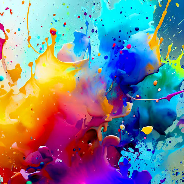 colorful splashes of paint