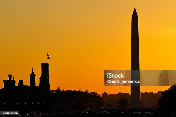 Washington Monument And The Smithsonian Castle At Sunset Stock Photo - Download Image Now
