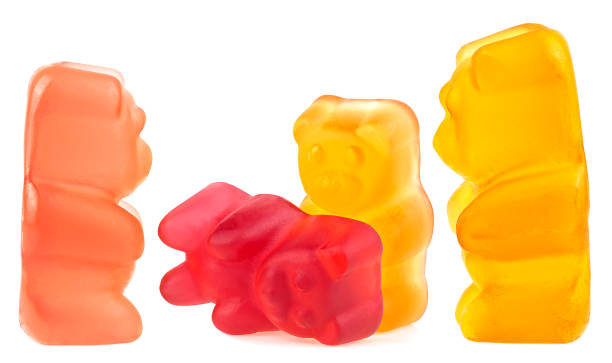 istock Group of colored jelly bears isolated on a white background. Jelly candy. 1490772144