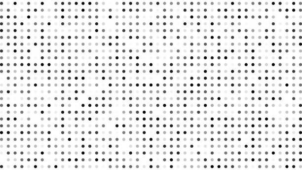 ilustrações de stock, clip art, desenhos animados e ícones de monochrome halftone background with dots - halftone pattern spotted distressed box