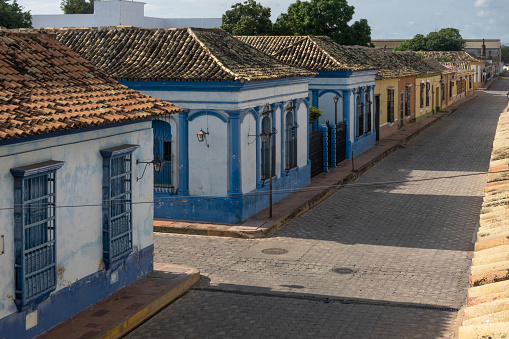 Spanish style colonial houses in the street, Carora, Lara State, Venezuela