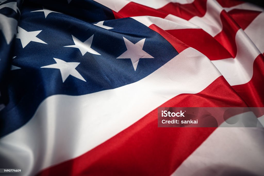 Fourth of July, Independence Day full frame background American Flag Stock Photo