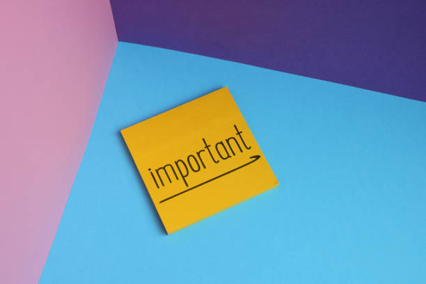 The word of important on adhesive note paper