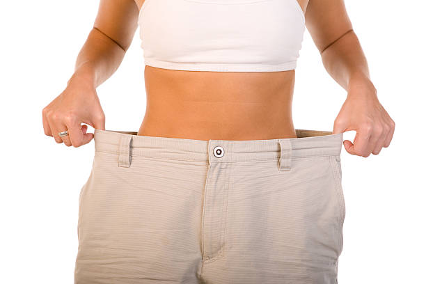 Mujer después de la dieta - foto de stock