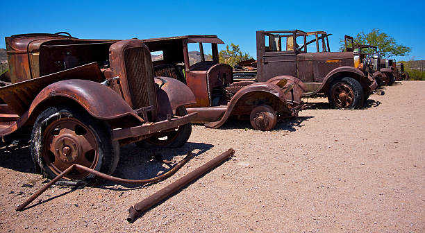 istock Rust old cars in the desert 149078254