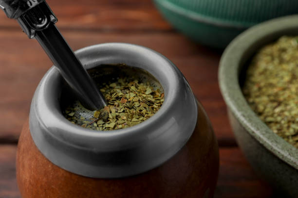 istock Calabash with mate tea and bombilla, closeup 1490783265