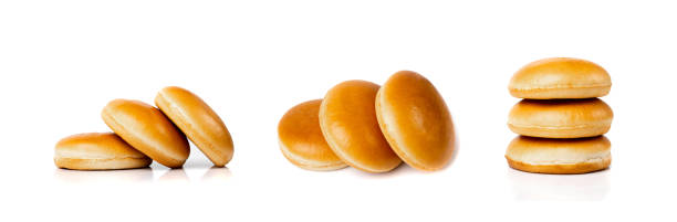 istock Burger Bun Isolated, Hamburger Bread, Empty Whole Burger Bun on White Background 1490784394