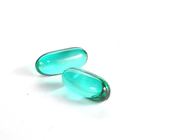 Blue pills stock photo