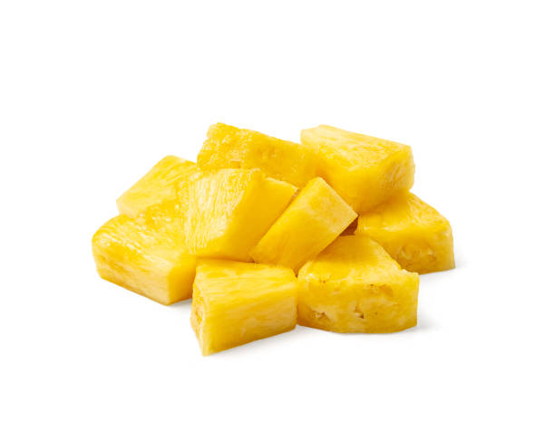 istock Pineapple Cuts Isolated, Raw Ananas Pieces, Comosus Tropical Fruit Chunks, Ripe Pine Apple Slices on White 1490785888