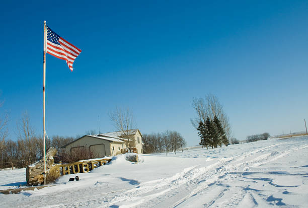 istock Farm House With Snow 149078724