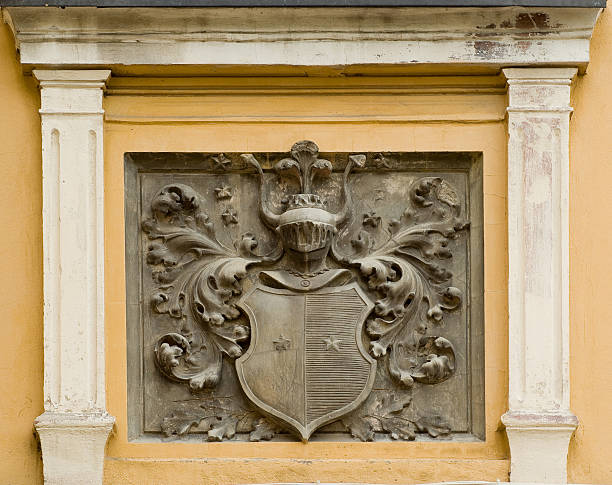 Antiqe coat of arms stock photo