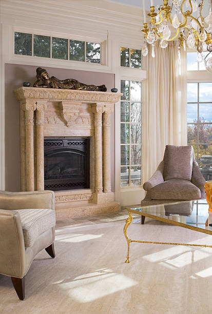 istock Sun Room Interior of Fireplace 149078923