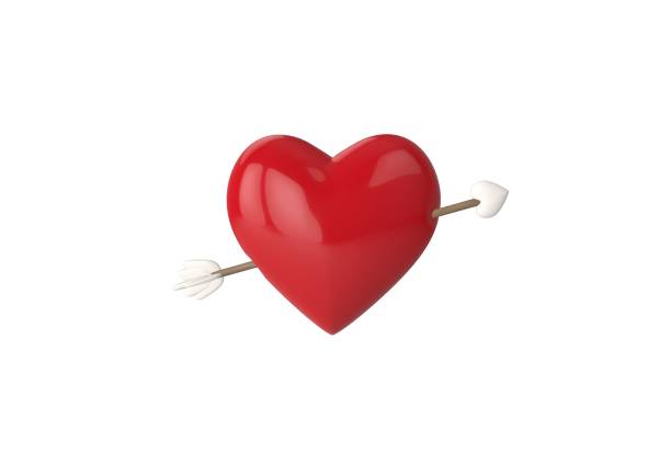 istock 3D rendering of a red heart with an arrow icon on white background 1490790995