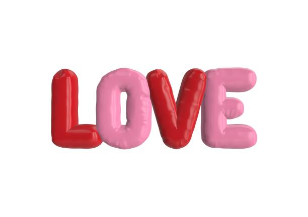istock 3D rendering of a Love writing icon on white background 1490791012