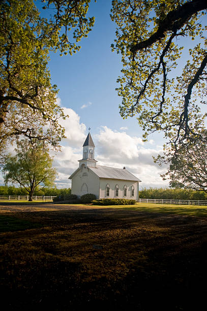 istock Old white rural church 149079267