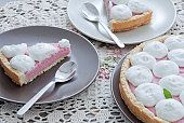 Cranberry tart with whipped cream