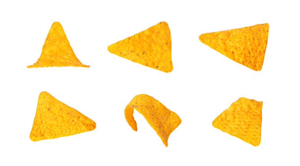 istock Nachos Chips Isolated, Mexican Triangle Corn Chips for Nacho Tortilla, Maize Snack, Nachos on White Background 1490796172