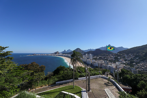 Rio de Janeiro, RJ, Brazil, 05.16.2023 - Copacabana Beach, view from Duque de Caxias Fort