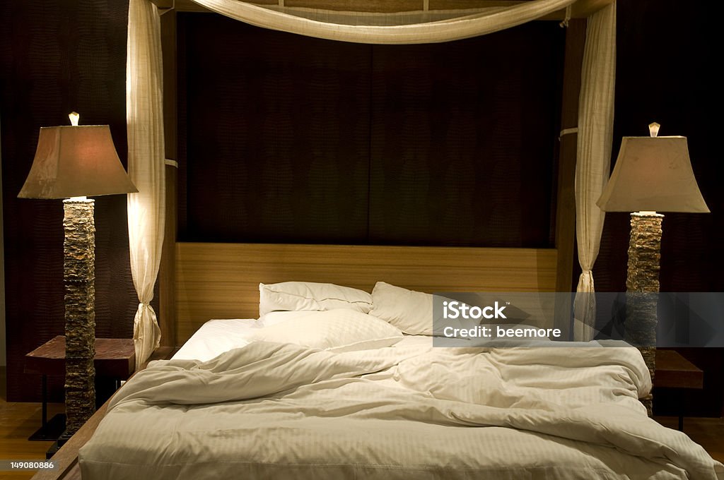 Bedroom Unmade Bed Bed - Furniture Stock Photo