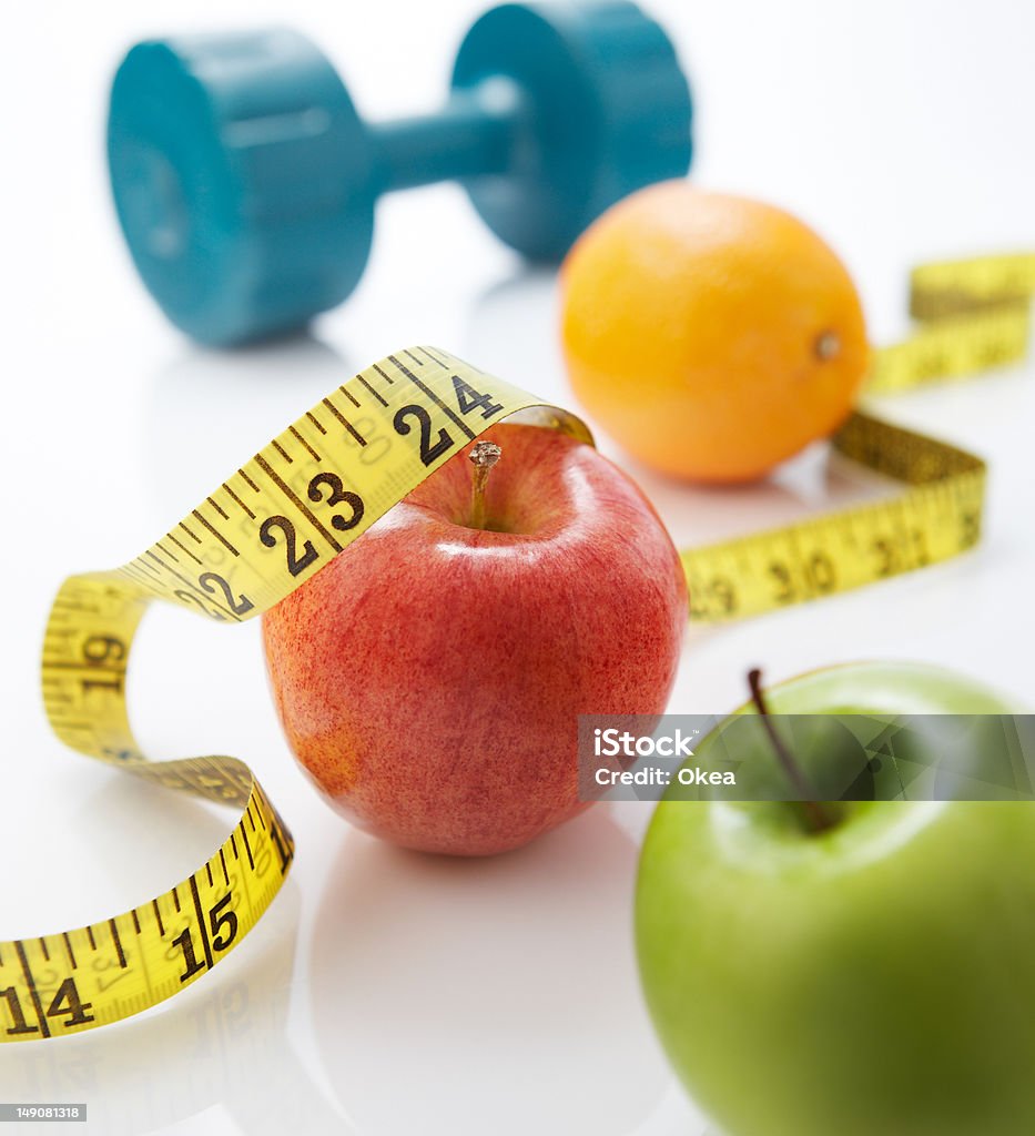 dieting dieting requires healthy eating and lots of exercise Apple - Fruit Stock Photo