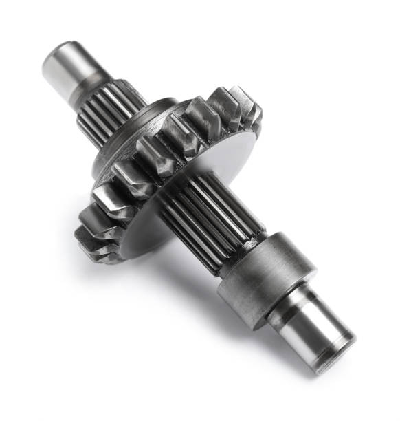 istock Stainless spur gear shaft isolated on white 1490814310