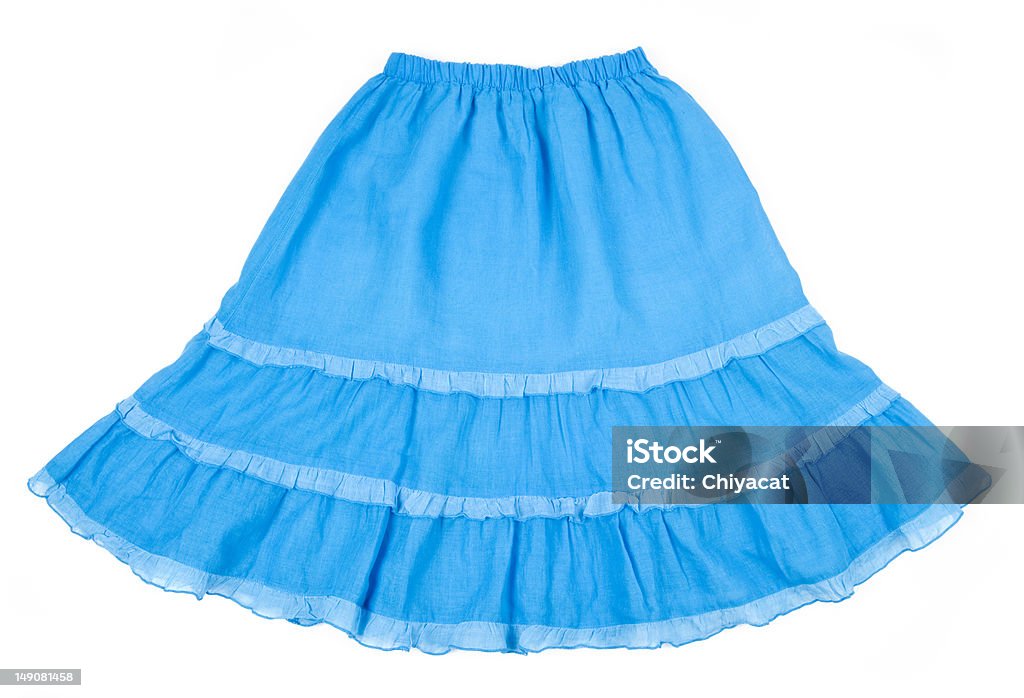 Blue bawełny spódniczka na białym tle - Zbiór zdjęć royalty-free (Bawełna)