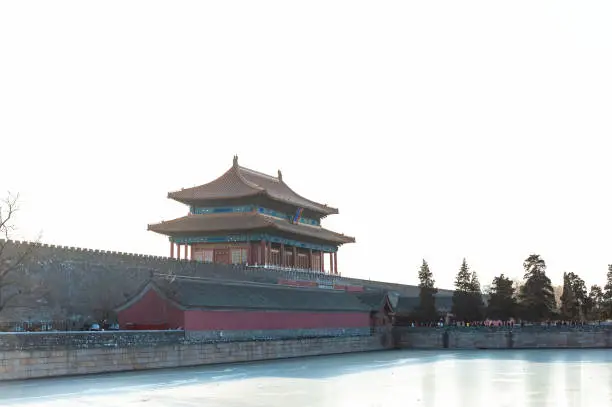 Shenwu gatetower of Forbidden City at dusk