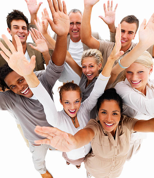 istock High angle view of successful business colleagues 149081616
